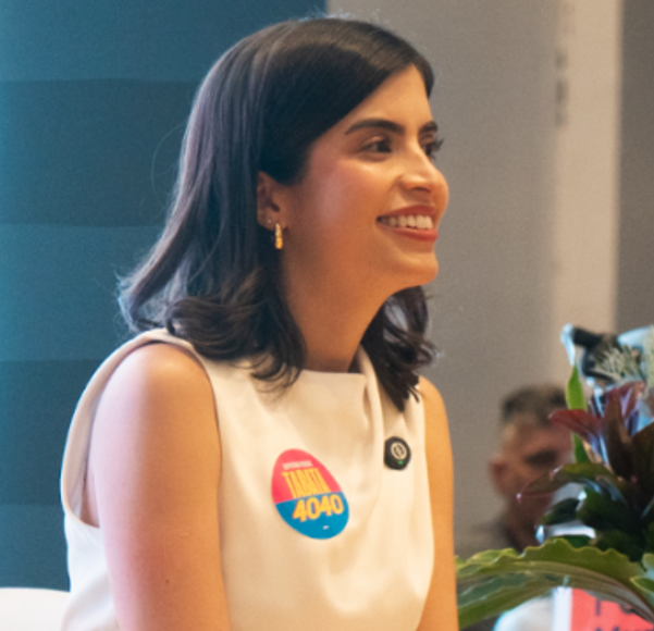 Deputada federal Tabata Amaral, entrevistada pela Lawletter no lançamento de sua campanha à reeleição em São Paulo