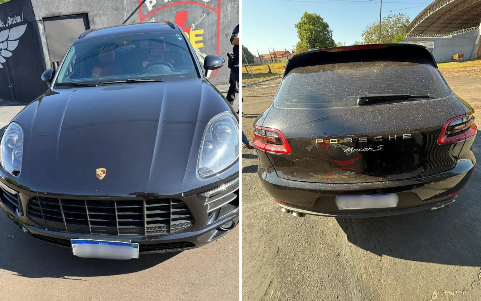 Carro de luxo modelo Porsche Macan S apreendido em operação policial.
