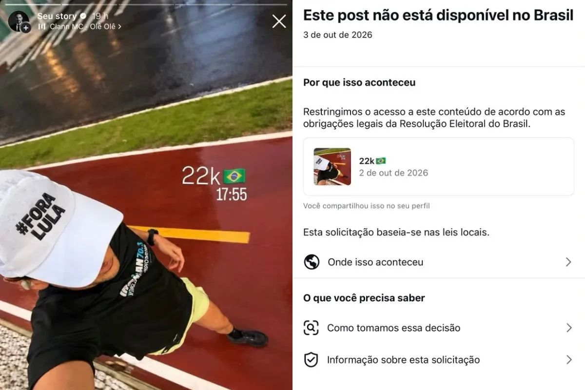 Justiça determina que Instagram restaure publicação de advogado com boné ForaLula