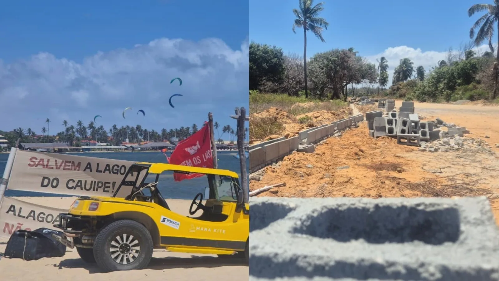 Semace embarga construção de muro que bloqueava acesso à Lagoa do Cauípe