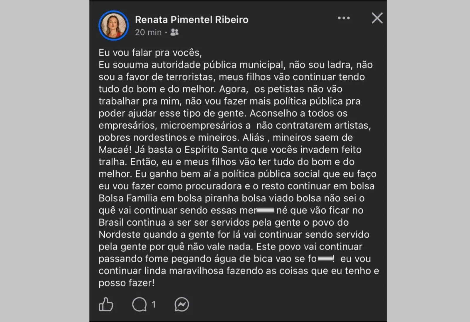 Procuradora de Macaé é afastada por 30 dias após postagens discriminatórias